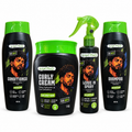 Active Plus Men’s Curly Hair Care Set, 4 Pieces, Shampoo 400 ml, Conditioner 400 ml, Curly Cream 1 kg and Leave-In Spray